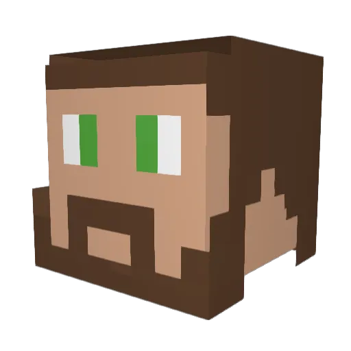 Seb_Sha Minecraft avatar head, 3D render