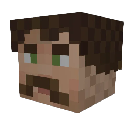 SebaSinMas Minecraft avatar head, 3D render