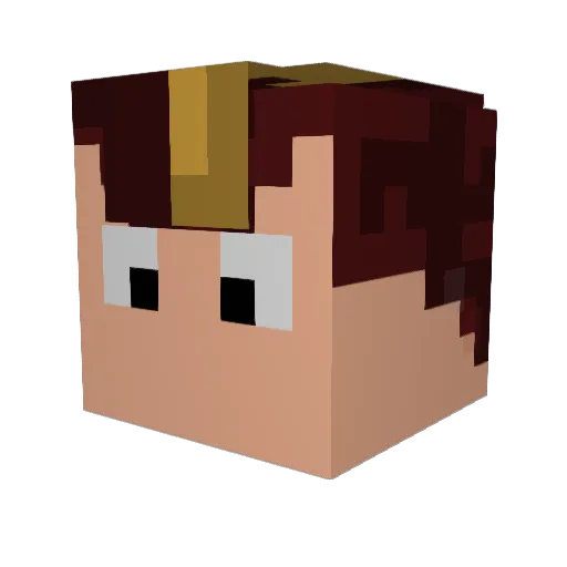 Sebabinha Minecraft avatar head, 3D render
