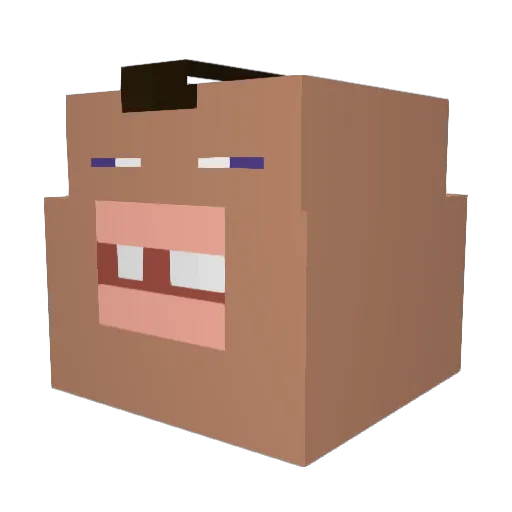 Sebasarvelo Minecraft avatar head, 3D render