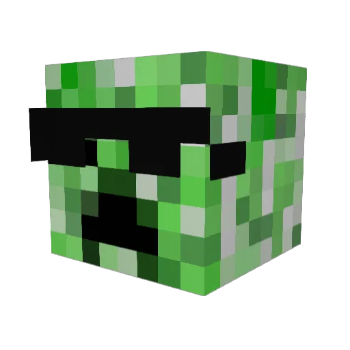 Sebasian Minecraft avatar head, 3D render