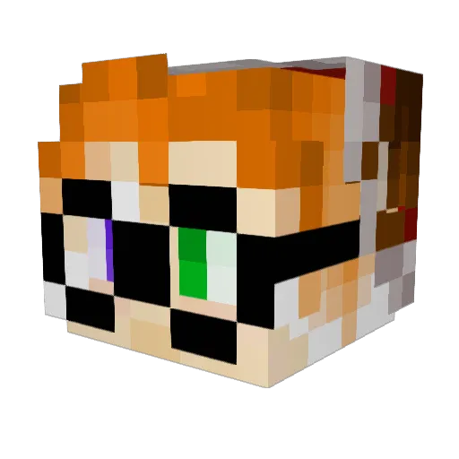 Sebastian_Pastel Minecraft avatar head, 3D render