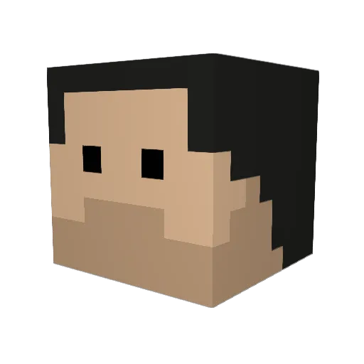 Sebasvo Minecraft avatar head, 3D render