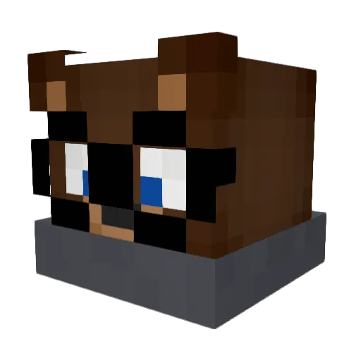 Sebb_d Minecraft avatar head, 3D render