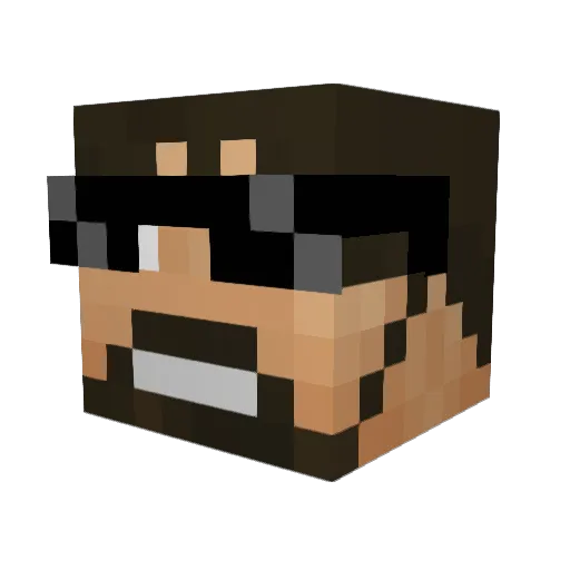 Sebbedh Minecraft avatar head, 3D render