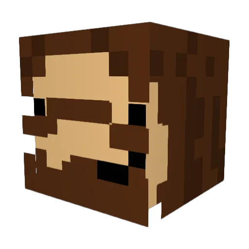 SebbySock Minecraft avatar head, 3D render