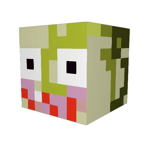 Sebetto Minecraft avatar head, 3D render