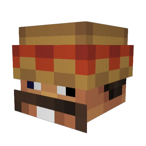 Sebey420 Minecraft avatar head, 3D render