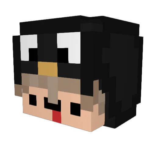 Sebilo Minecraft avatar head, 3D render
