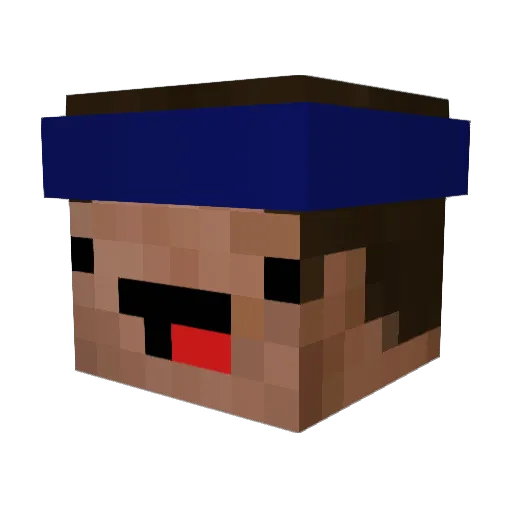 Sebiplay Minecraft avatar head, 3D render