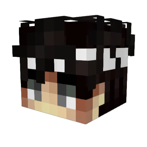 Seceded Minecraft avatar head, 3D render