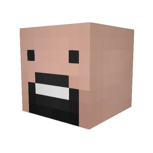 Second2None Minecraft avatar head, 3D render