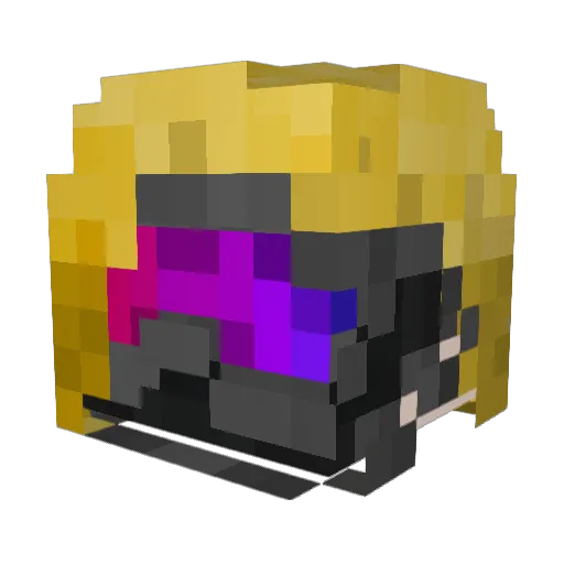 SecondNeon Minecraft avatar head, 3D render