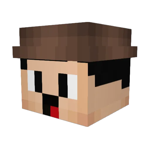 SecondRod Minecraft avatar head, 3D render