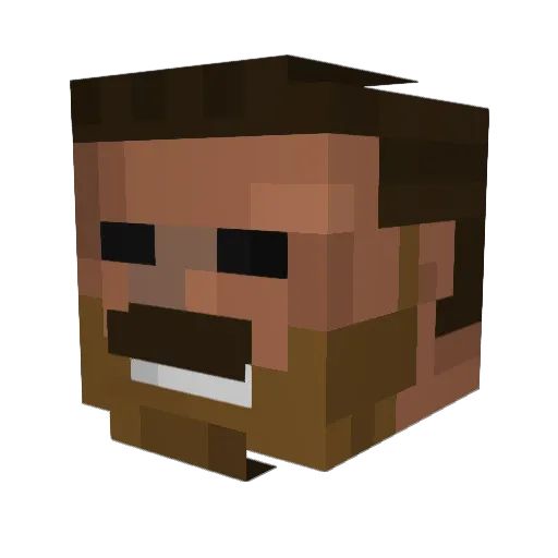 Secoppu Minecraft avatar head, 3D render