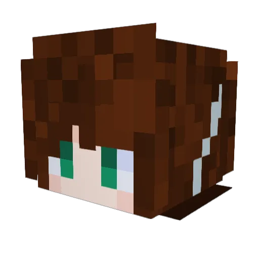 SecraC Minecraft avatar head, 3D render