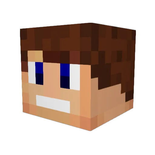 Secreat Minecraft avatar head, 3D render