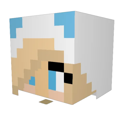 SecretShedge Minecraft avatar head, 3D render