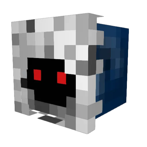 SecretWish Minecraft avatar head, 3D render