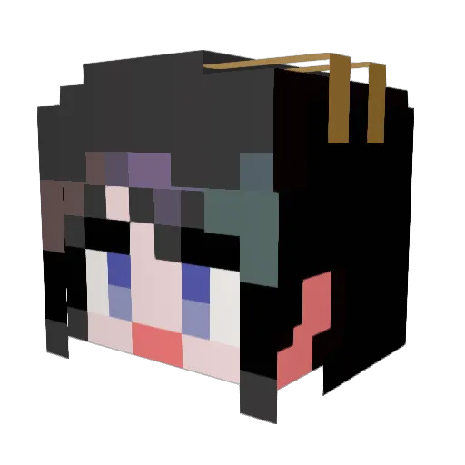 Secret_AI Minecraft avatar head, 3D render