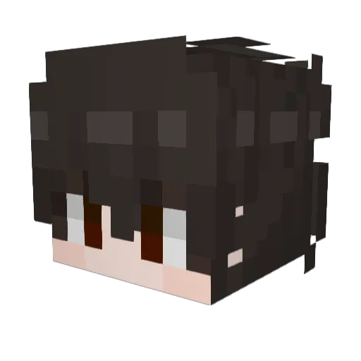 Secret_blue_ Minecraft avatar head, 3D render