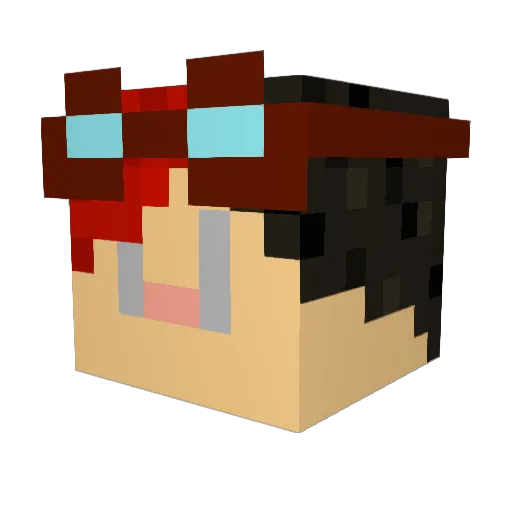 Secretfishwowz Minecraft avatar head, 3D render
