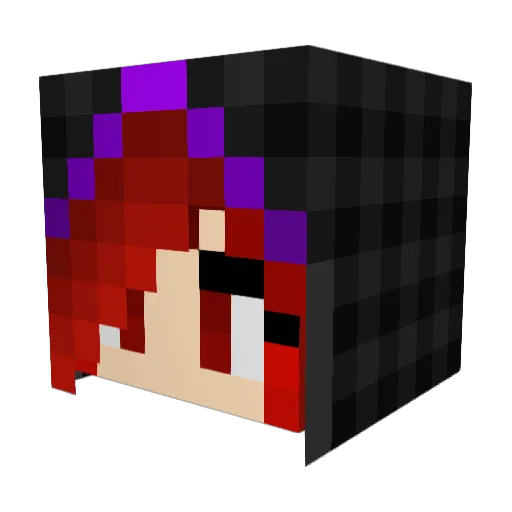 Secretsinblack Minecraft avatar head, 3D render