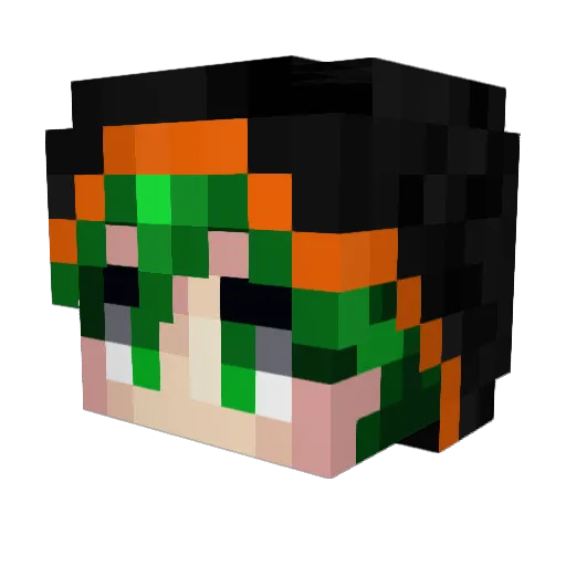 Sectiionn Minecraft avatar head, 3D render