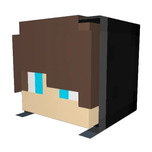 Sectric Minecraft avatar head, 3D render