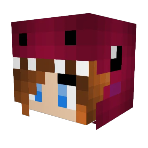SecurityGirls Minecraft avatar head, 3D render