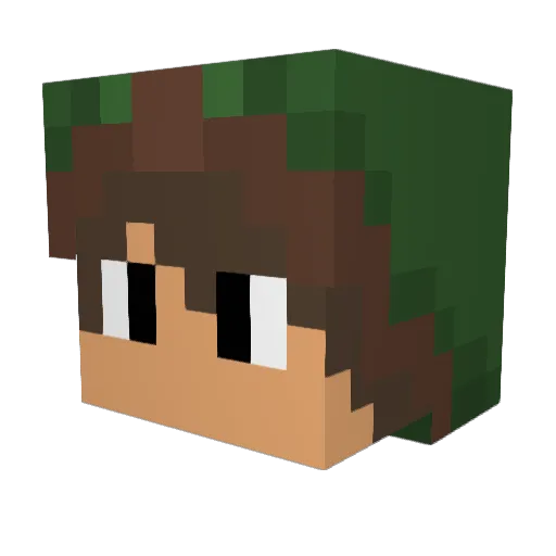 SeeBBee Minecraft avatar head, 3D render