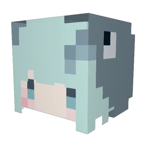 See_through Minecraft avatar head, 3D render