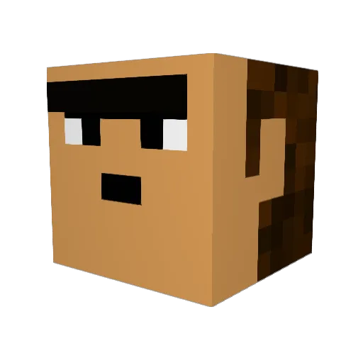 Seeblee Minecraft avatar head, 3D render