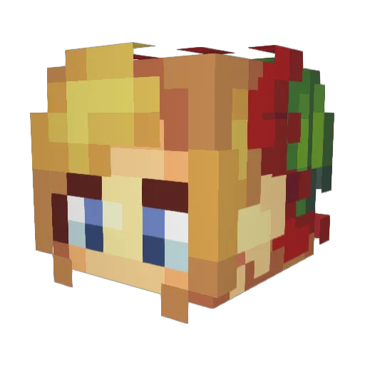 SeedQueen Minecraft avatar head, 3D render