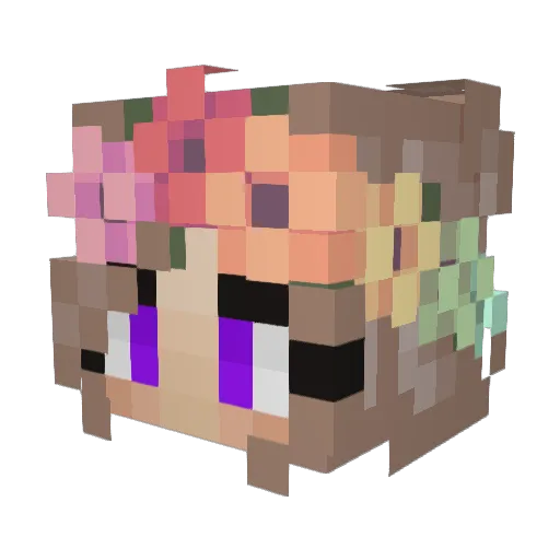 SeedT Minecraft avatar head, 3D render