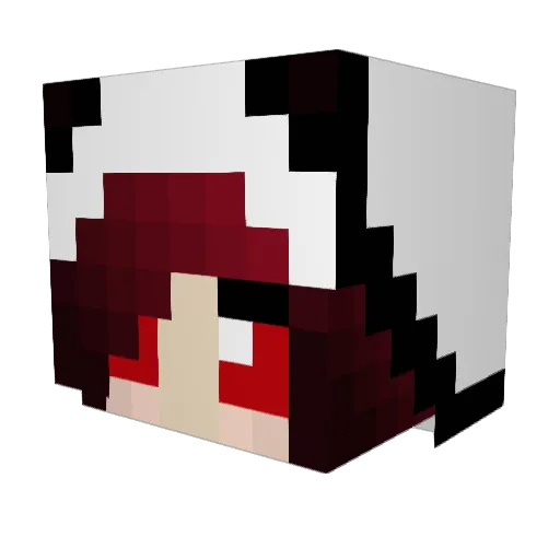 Seeika Minecraft avatar head, 3D render