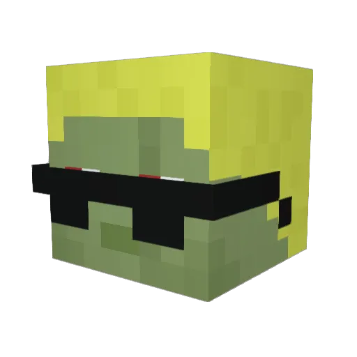 SeekAndDestroy Minecraft avatar head, 3D render
