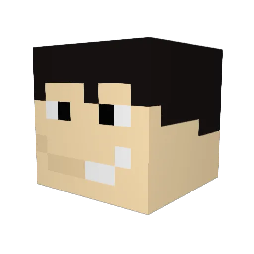 Seenom Minecraft avatar head, 3D render