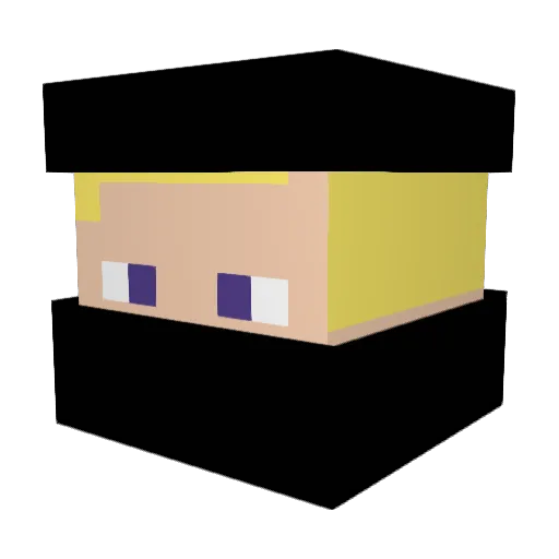 Sefikus Minecraft avatar head, 3D render
