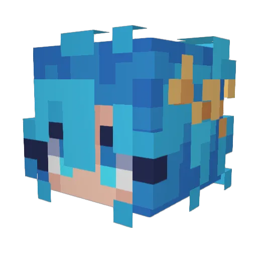 Seftyz Minecraft avatar head, 3D render
