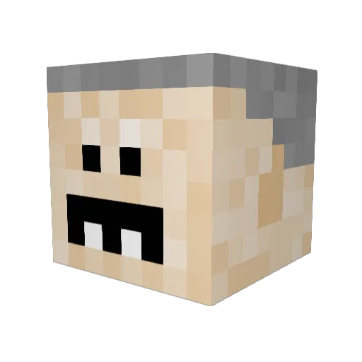 Segeborka Minecraft avatar head, 3D render