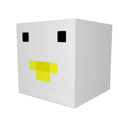 Segull Minecraft avatar head, 3D render