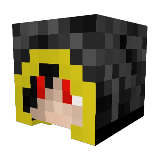 Seian Minecraft avatar head, 3D render