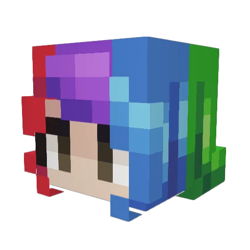 Seion77 Minecraft avatar head, 3D render