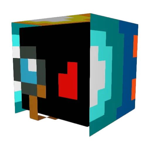Seipuken Minecraft avatar head, 3D render