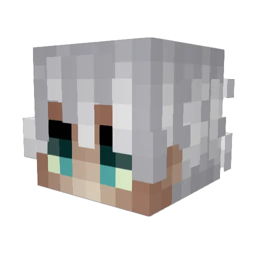 SeishiroNagi Minecraft avatar head, 3D render