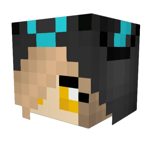 Seizza Minecraft avatar head, 3D render