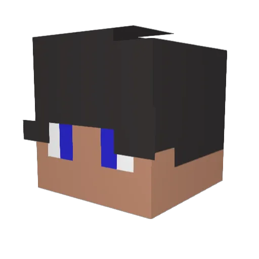 Sejichan Minecraft avatar head, 3D render