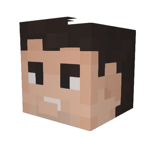 Sekarii Minecraft avatar head, 3D render