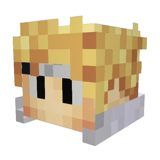 SekiHao Minecraft avatar head, 3D render